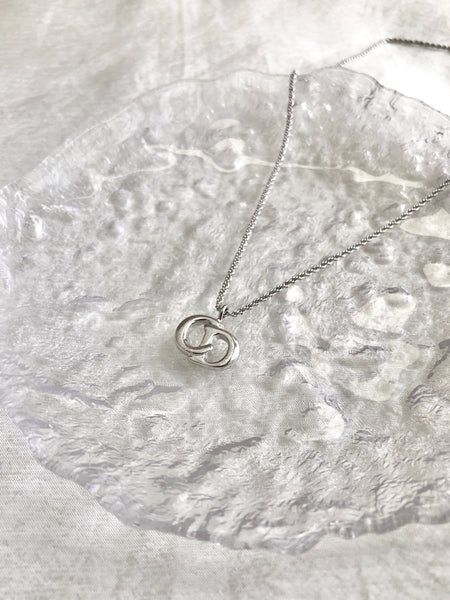 Christian Dior Logo Necklace Silver Vintage 5ssase – VintageShop solo