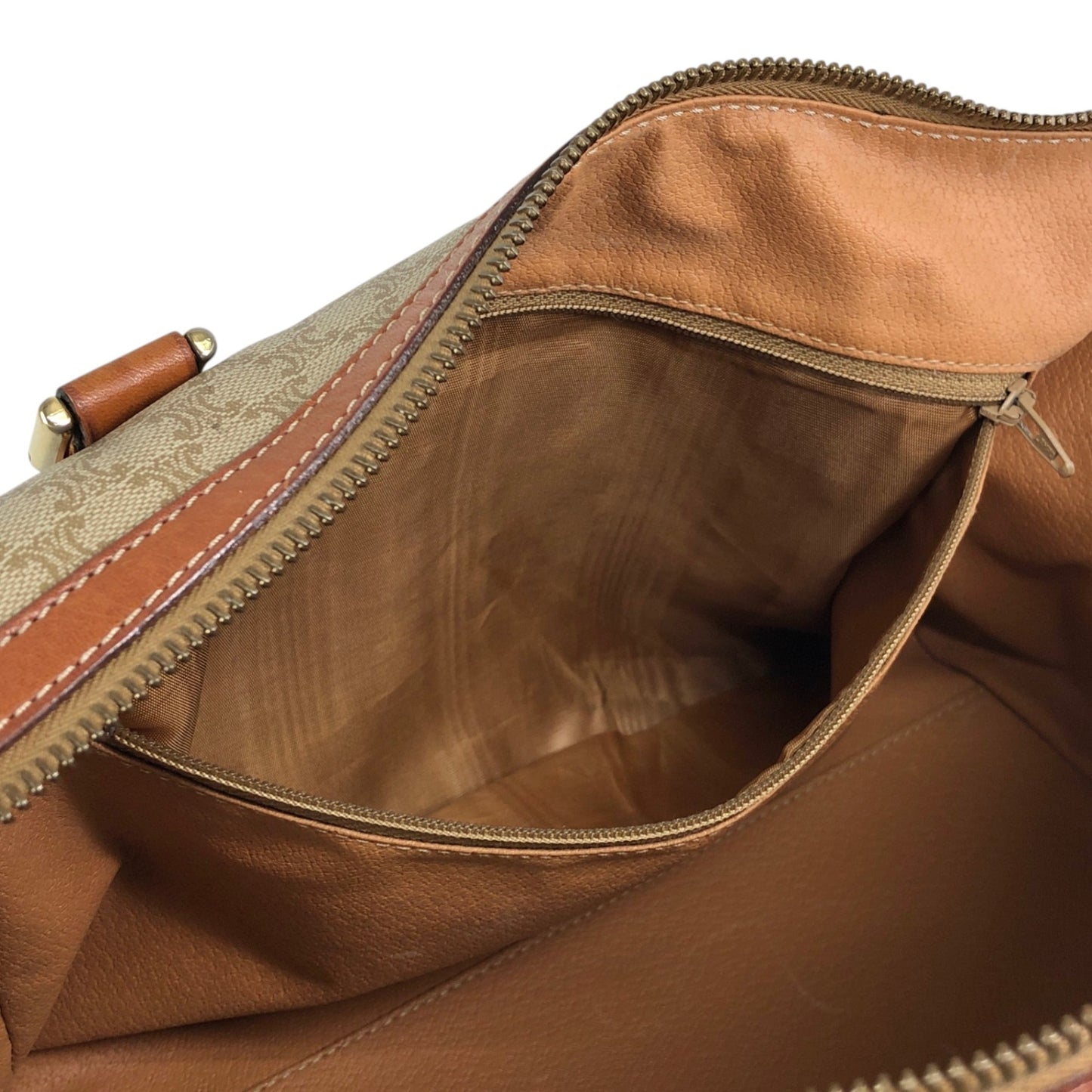 CELINE Macadam Blason Two-way Small Boston bag Shoulder bag Beige Vintage ppn4pg