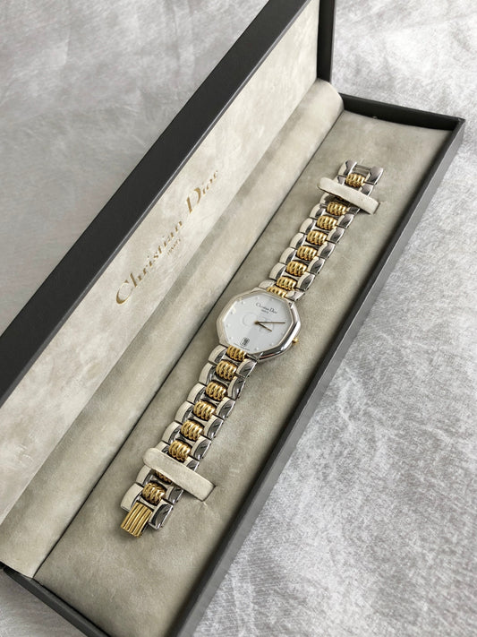 Christian Dior Quartz Watch Silver 45.204 Vintage s4fkyf