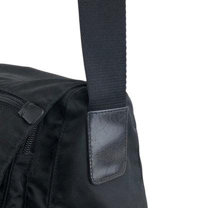 PRADA Triangle Logo Shoulder bag Black Vintage hyx77k
