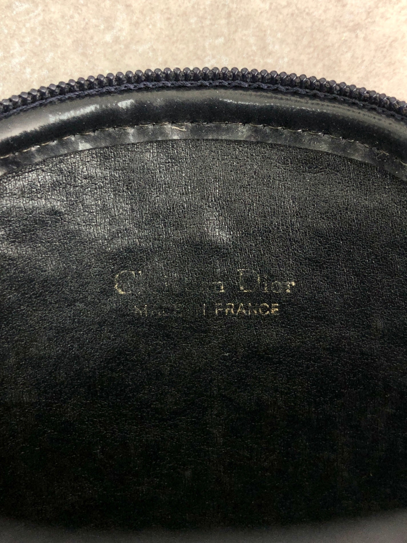 Christian Dior Trotter Logo Coin Purse Navy Vintage xtp3gx