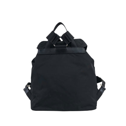 PRADA Triangle Logo Double Pocket Backpack Black Vintage ipfw4s
