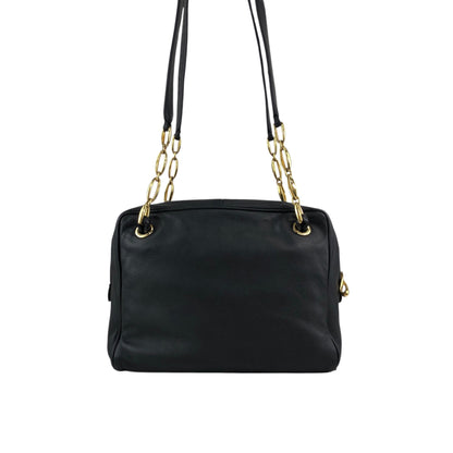 LOEWE Anagram Chain Shoulder bag Black Vintage 7ygaha