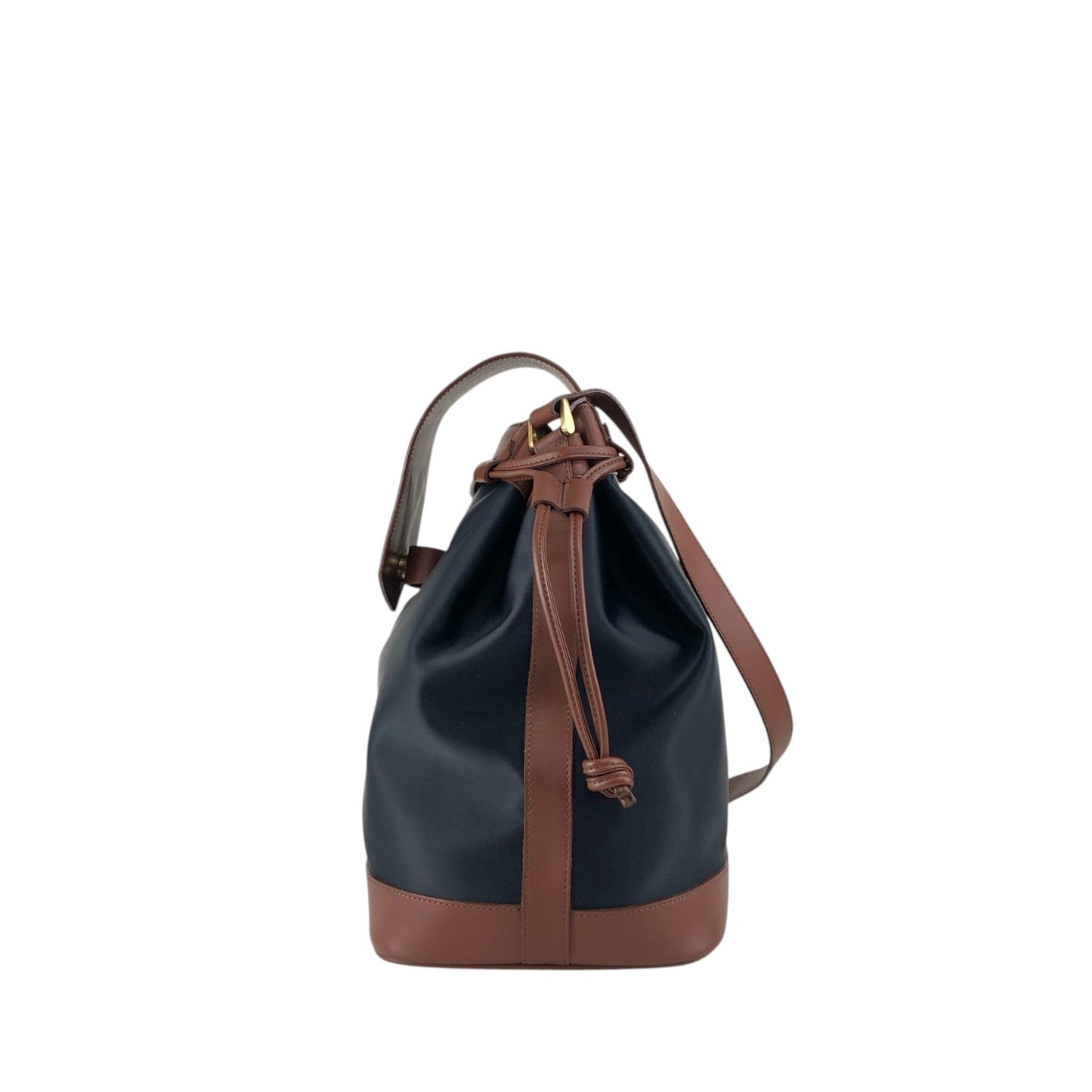 Yves Saint Laurent Logo Drawstring Shoulder bag Brown Vintage vjh7bs