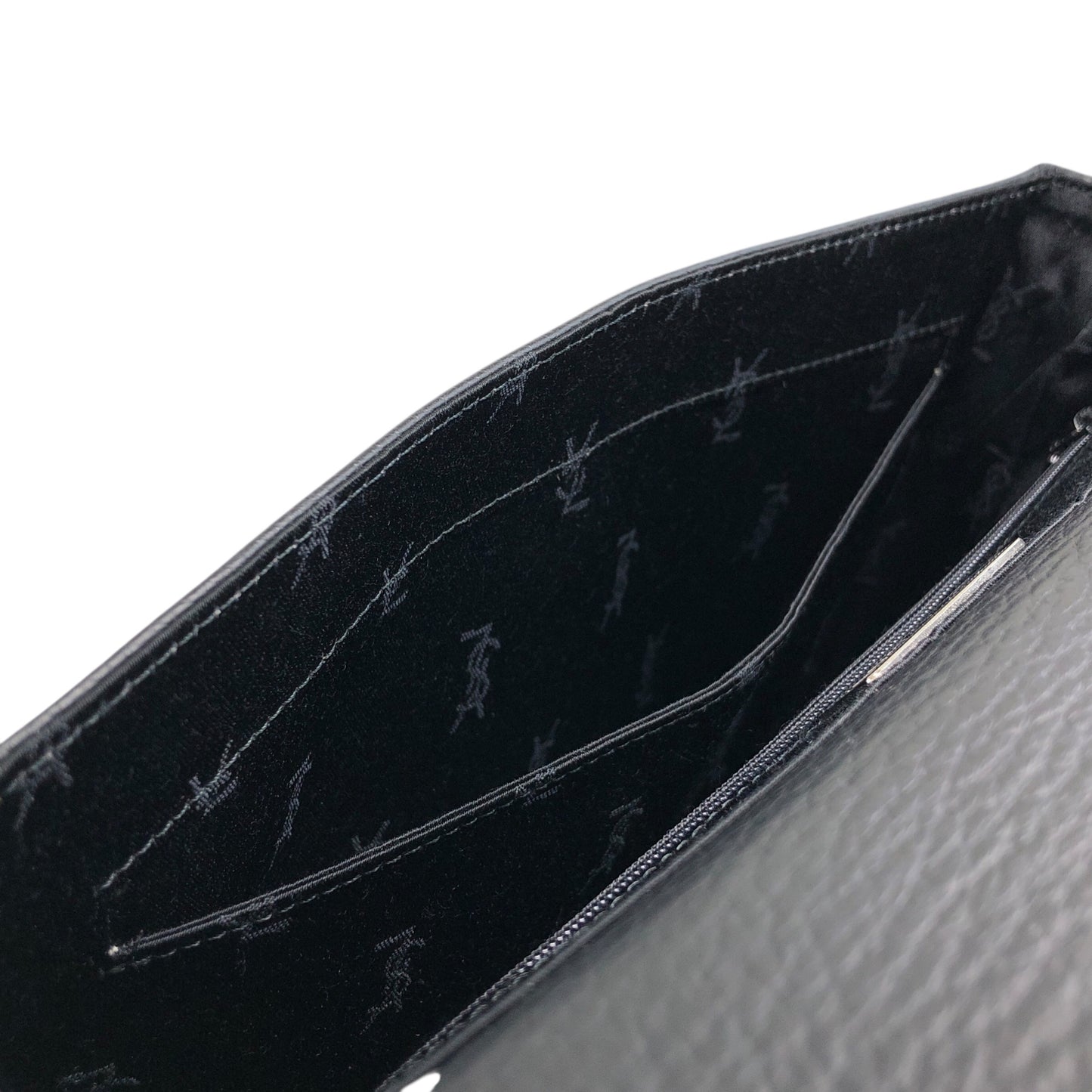 Yves Saint Laurent Logo Shoulder bag Black Vintage vgm3f4