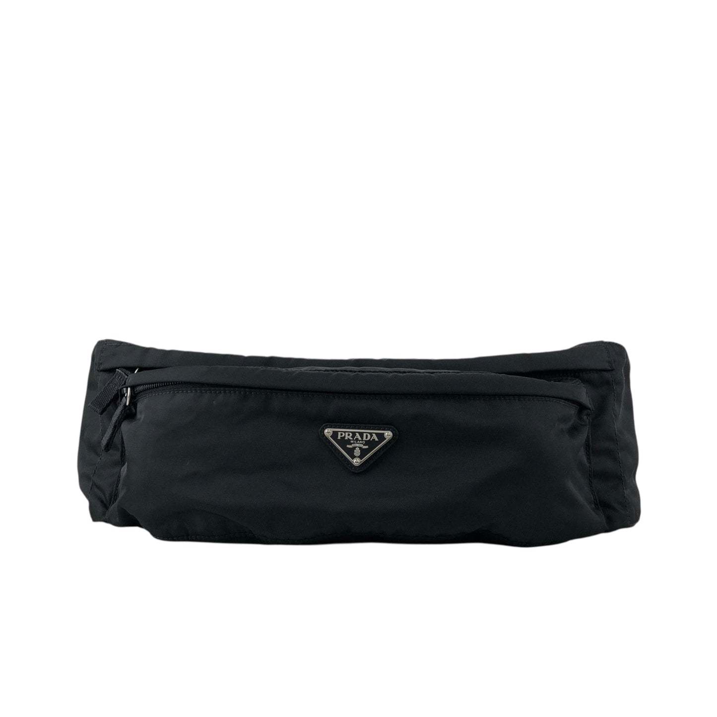 PRADA Tessuto Triangle Logo Sling bag Black Vintage ty7usc