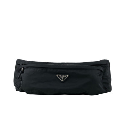 PRADA Tessuto Triangle Logo Sling bag Black Vintage ty7usc