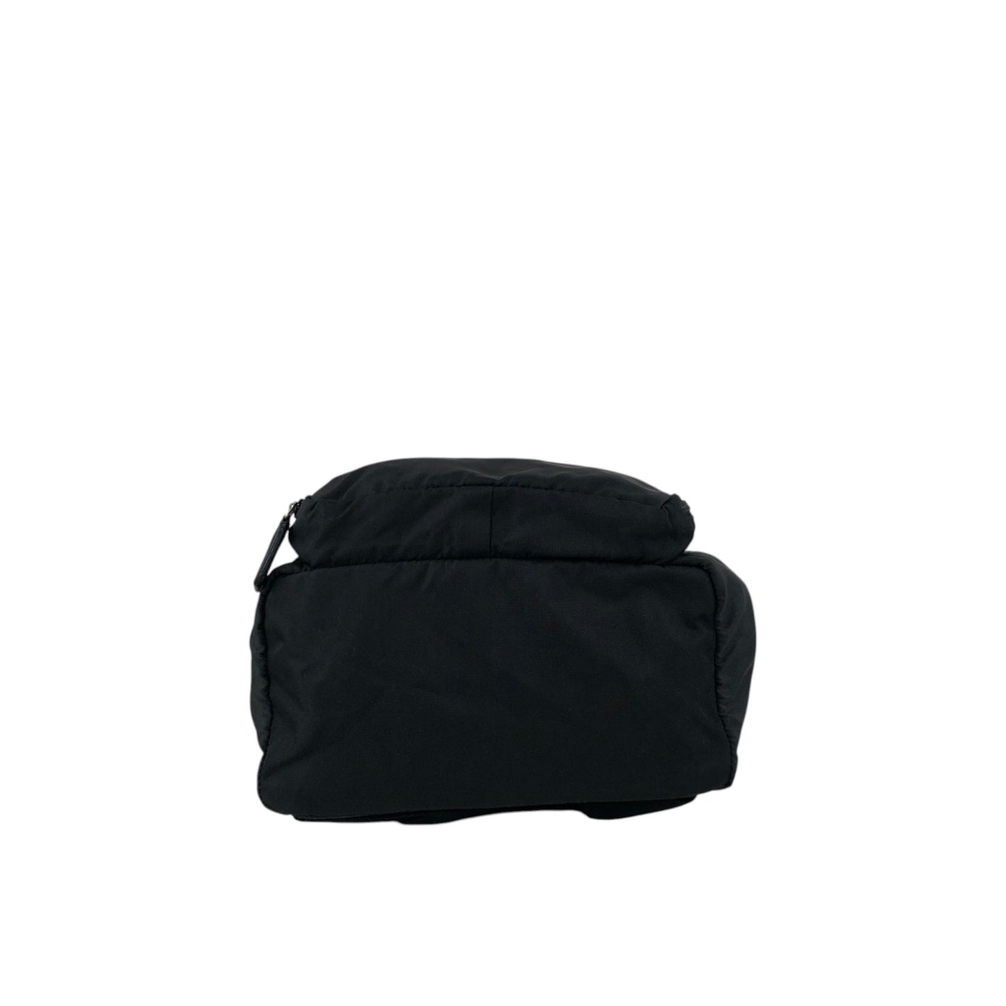 PRADA Tessuto Triangle Logo Front Buckle Backpack Black Vintage jmakxv