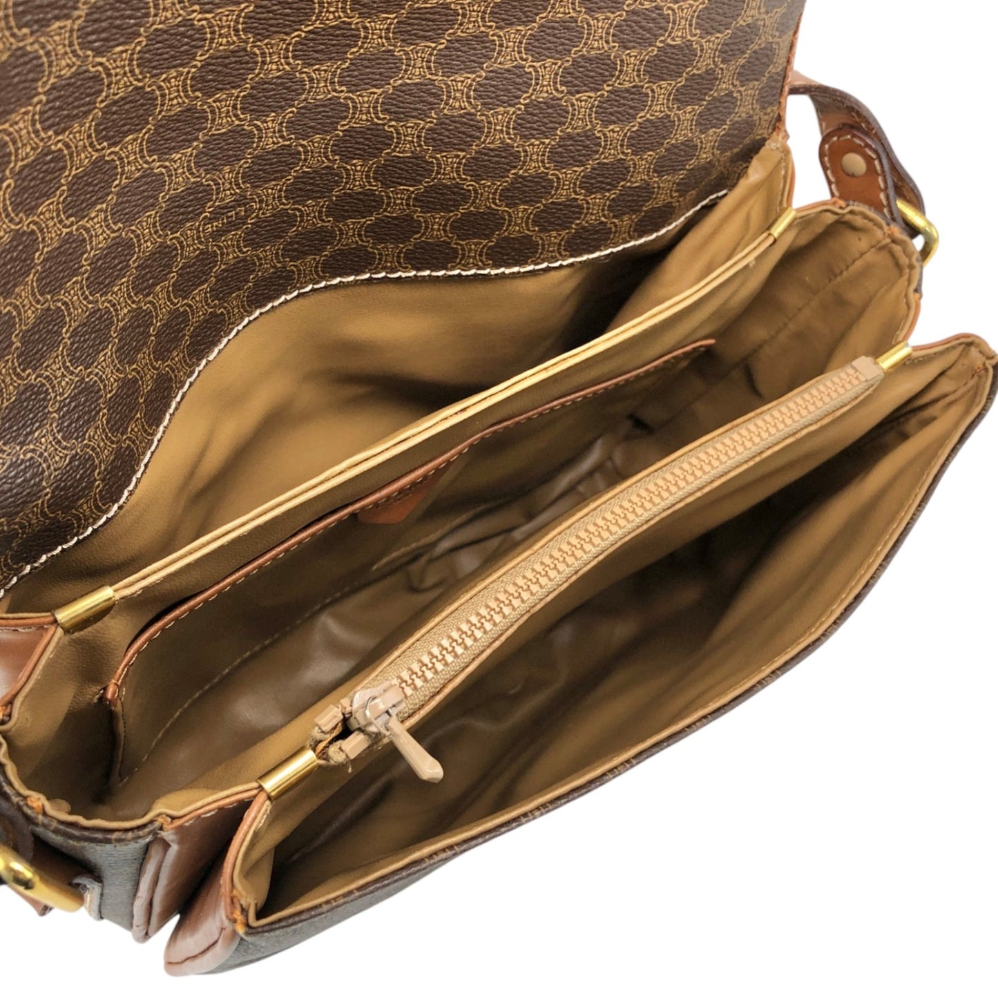 CELINE Macadam Horse Bit Shoulder bag Brown Vintage 3h7y8z