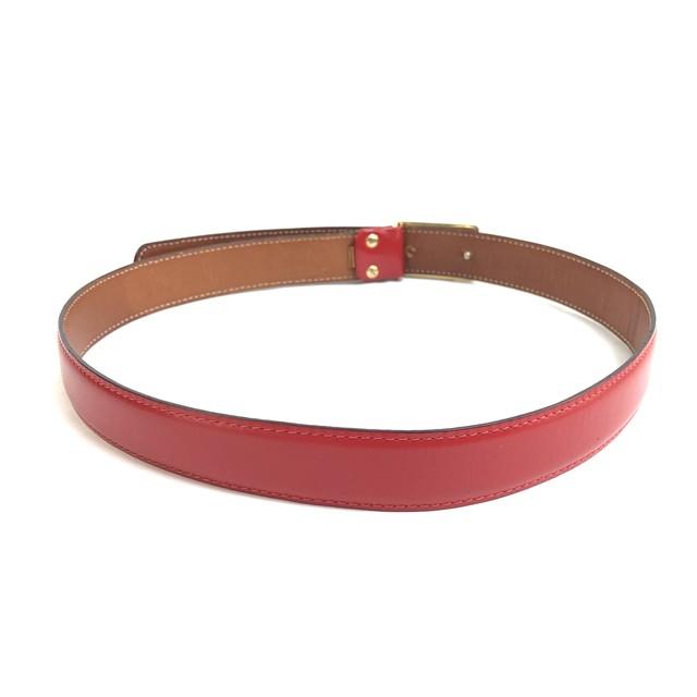 CELINE Horse Carriage Leather Belt Red Vintage Old Celine asvddr