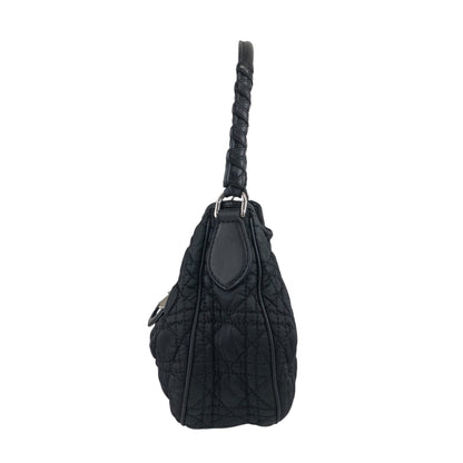 Christian Dior Cannage Logo Charm Shoulder bag Hobobag Black Vintage j5gaea