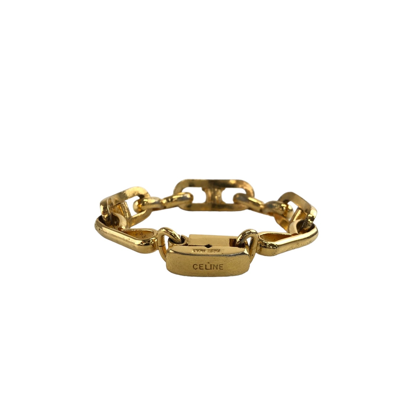 CELINE Blason Bracelet Gold Vintage ivp6ia