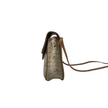 Christian Dior Honeycomb Pattern Shoulder bag Beige Vintage bbirpg