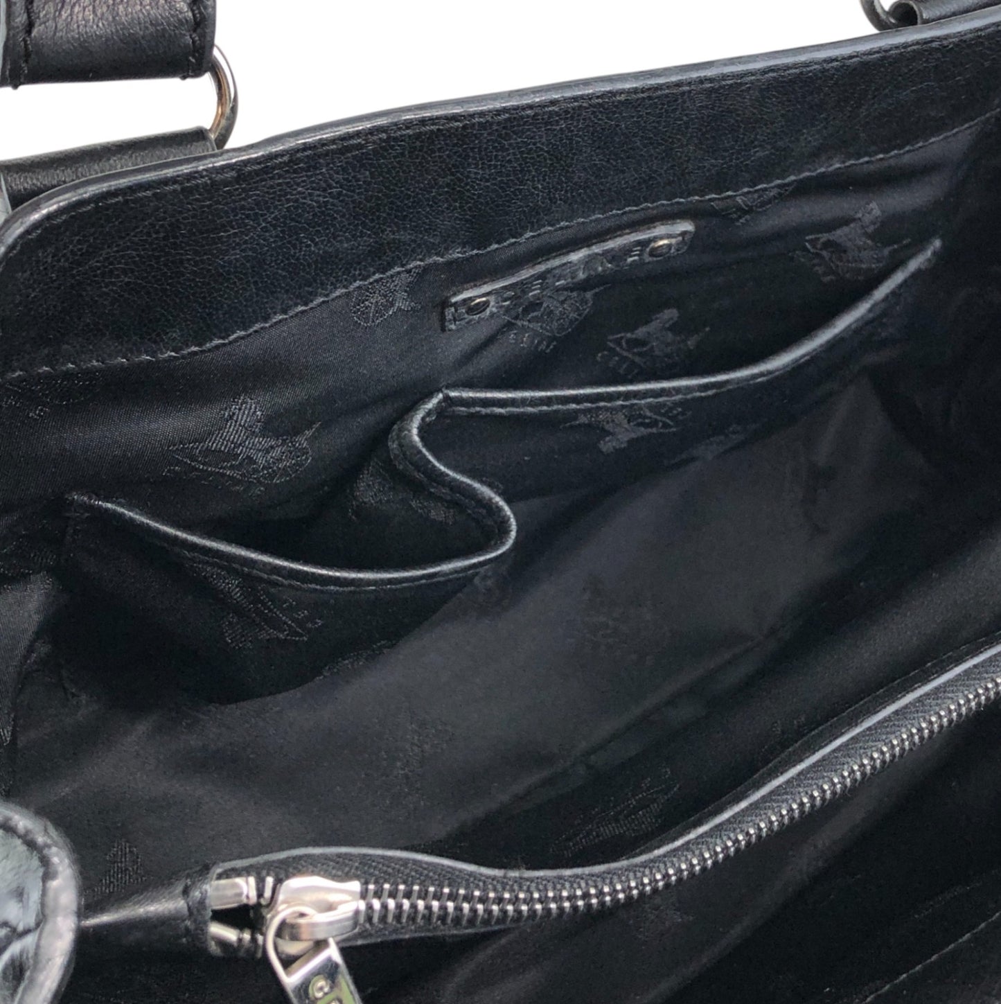 CELINE Horse Carriage Logo Handbag Black Vintage v5s4uu