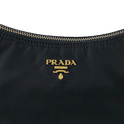 PRADA Logo Small Handbag Black Vintage 4kewfr