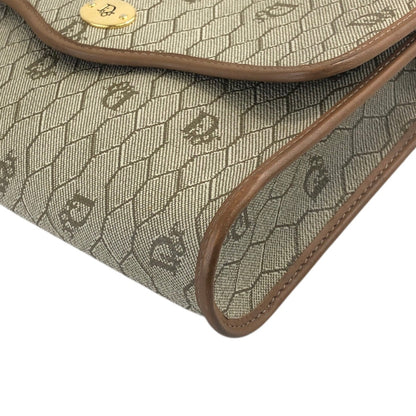 Christian Dior Honeycomb Pattern Shoulder bag Beige Vintage j4tc6b