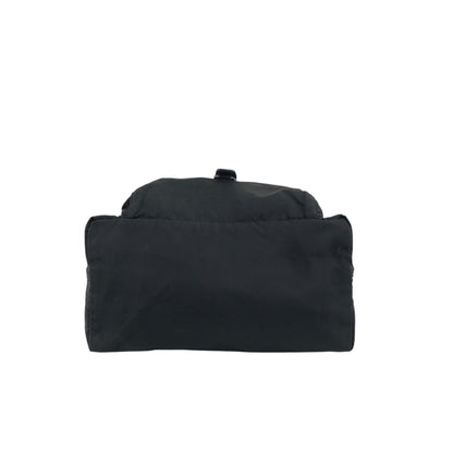 PRADA Triangle Logo Front Buckle Shoulder bag Black Vintage uiz535