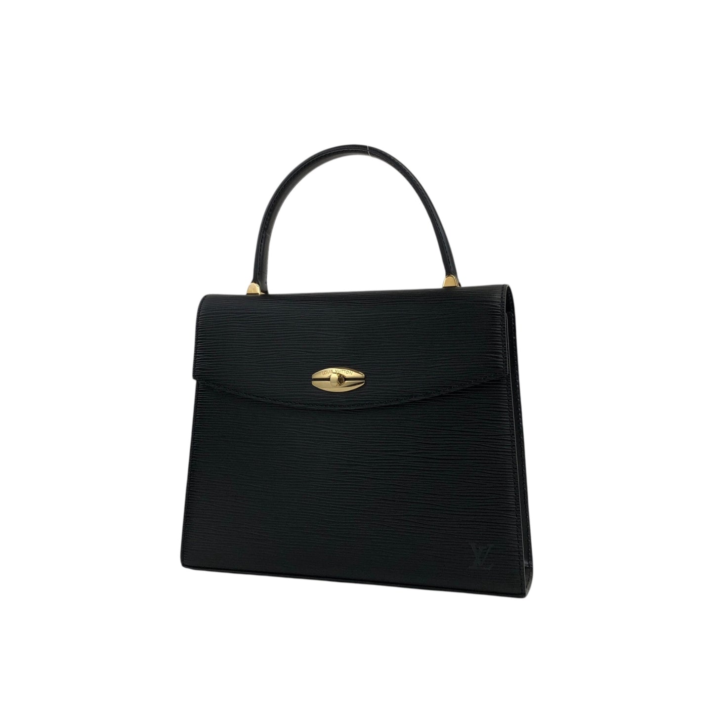 LOUIS VUITTON Epi Turn Lock Handbag Black Vintage 25r47v