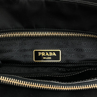 PRADA Tessuto Triangle Logo Totebag Black Vintage bsmm74