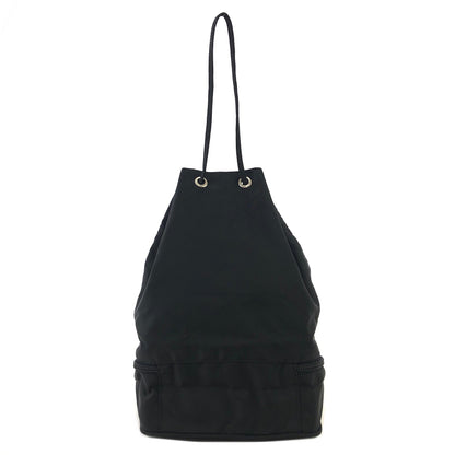 PRADA Triangle Logo Nylon Drawstring Handbag Black Vintage j8fkau