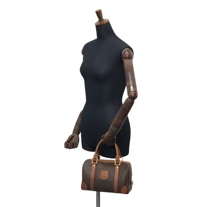 CELINE Macadam Blason Handbag Boston bag Brown Vintage sh72vd
