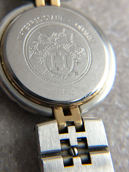 HERMES Quartz Watch Silver×Gold Vintage psz3jv