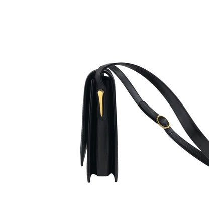 GUCCI Sherry Line Horse Bit Shoulder bag Black Vintage serjt6