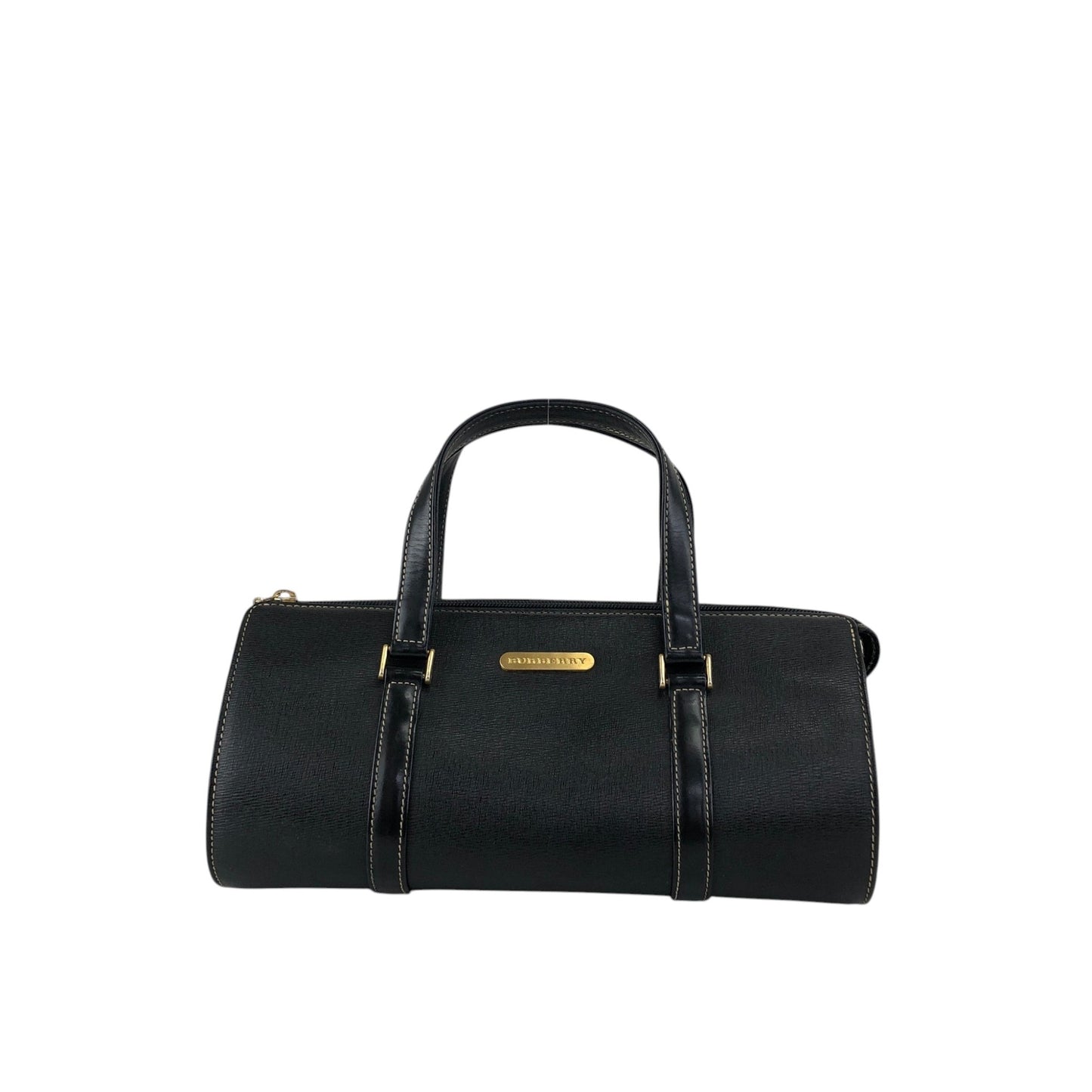 BURBERRY Logo Handbag Black Vintage vmkueb
