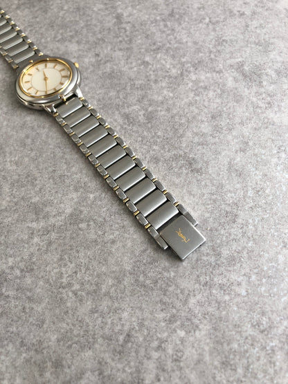 Yves Saint Laurent YSL Logo Watch Silver 4625⁻E67269TA Vintage bbd37f