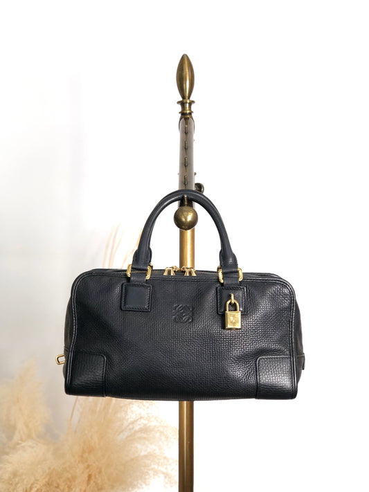 LOEWE Amazona28 Anagram Handbag Boston bag Black Vintage n43dbr