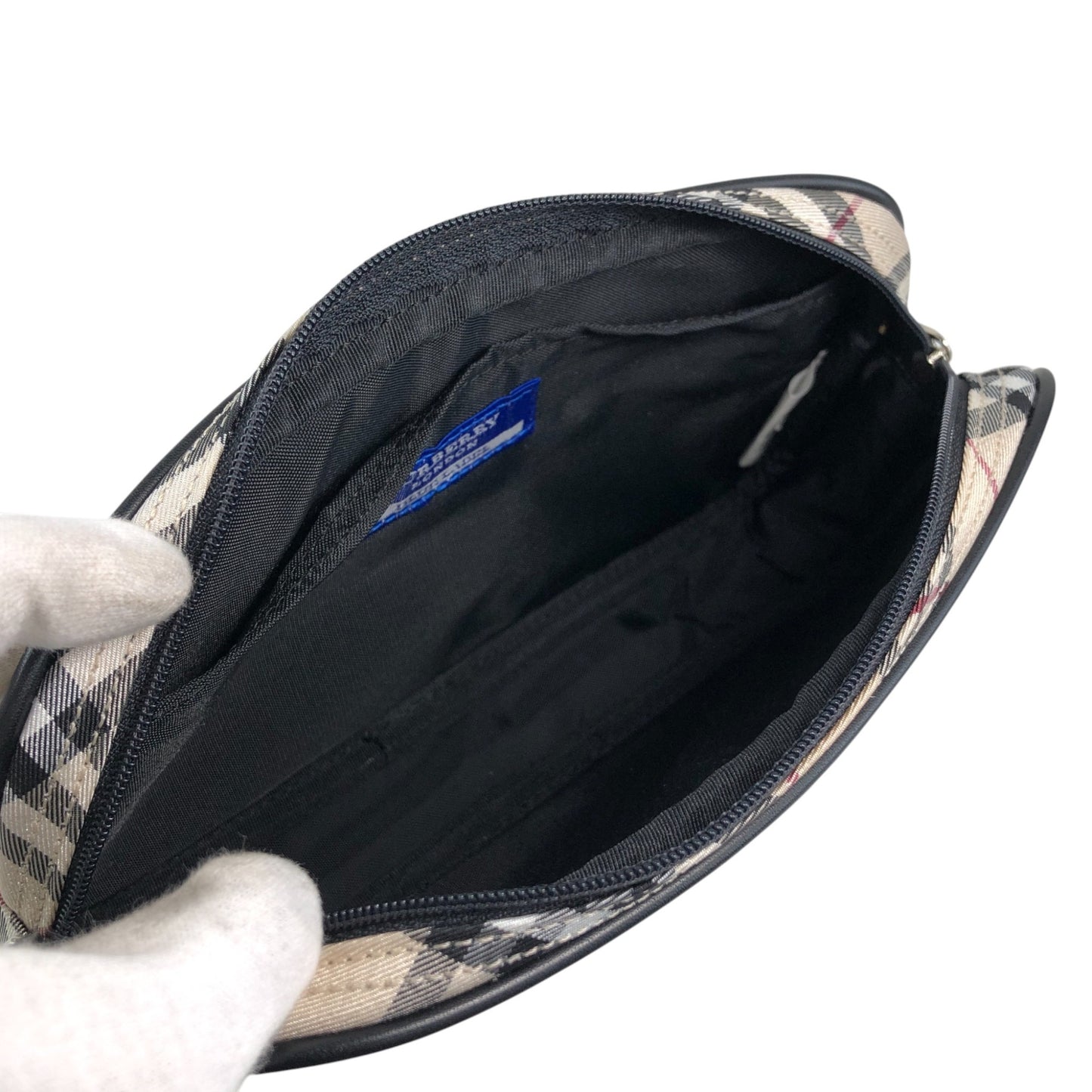 BURBERRY Nova Check Shoulder bag Beige Vintage kg336h