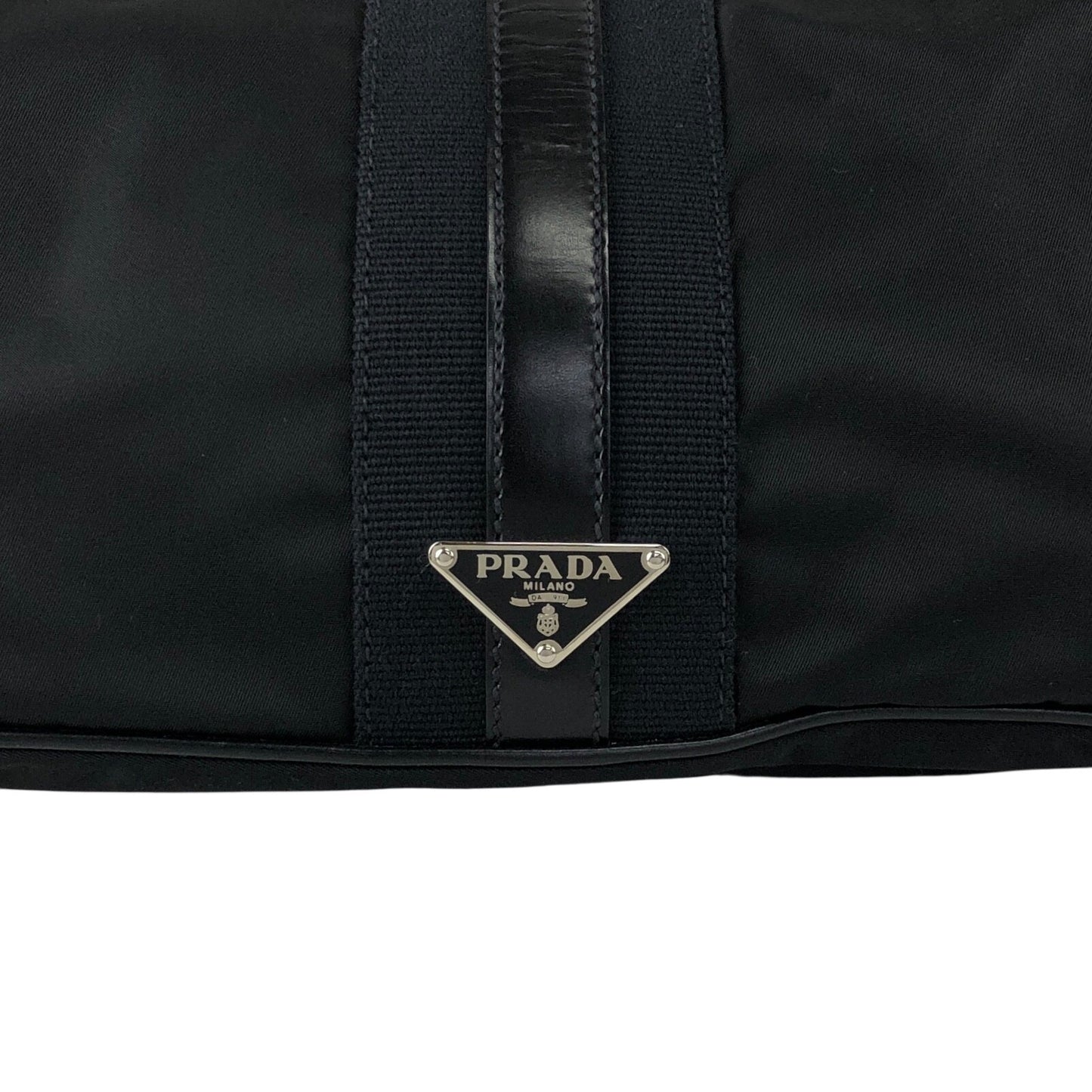 PRADA Triangle Logo   Shoulder bag Hobobag Black Vintage 4nfw5t