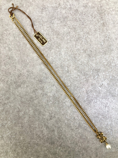 CELINE Blason Necklace Gold Vintage v6ajm5