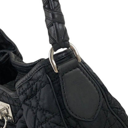 Christian Dior Cannage Logo Charm Shoulder bag Hobobag Black Vintage j5gaea