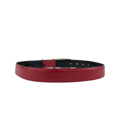 CELINE Carriage Belt Red Vintage 666k25