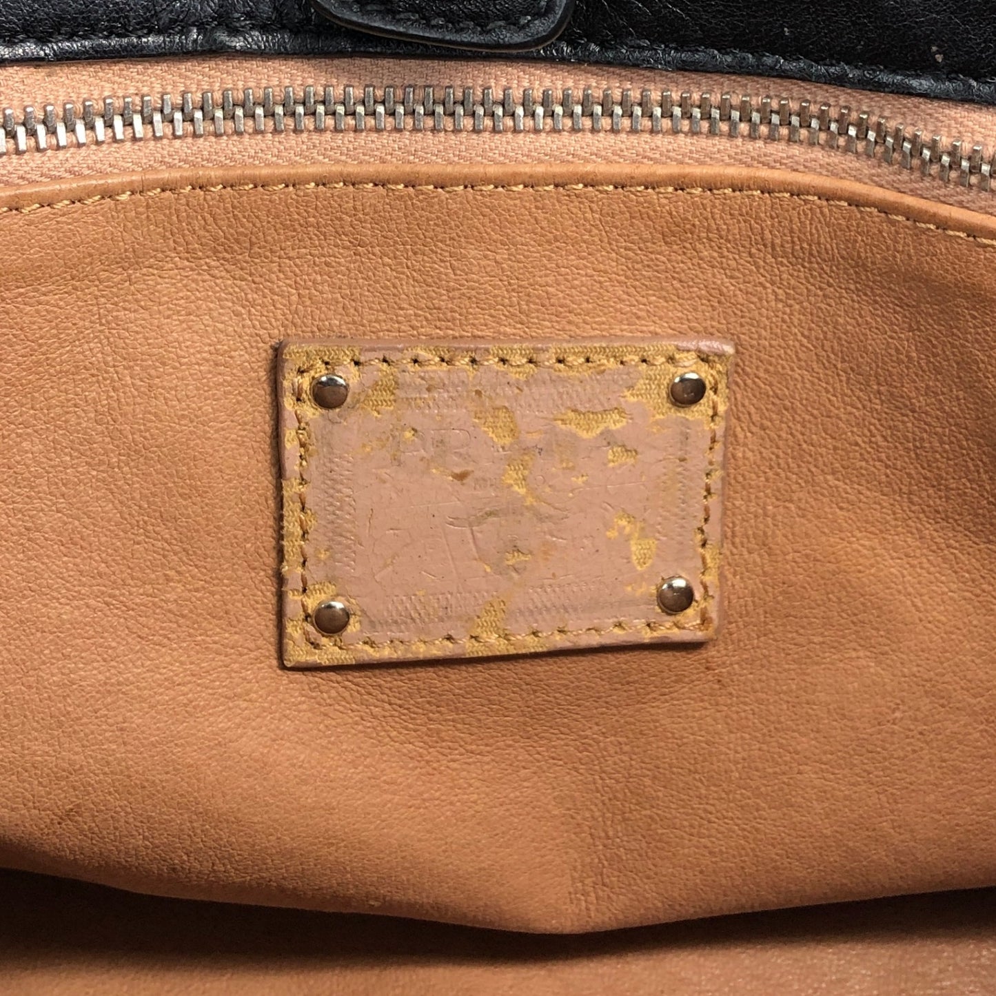 PRADA Logo Lock Chain Shoulder bag Black Vintage v87v8v