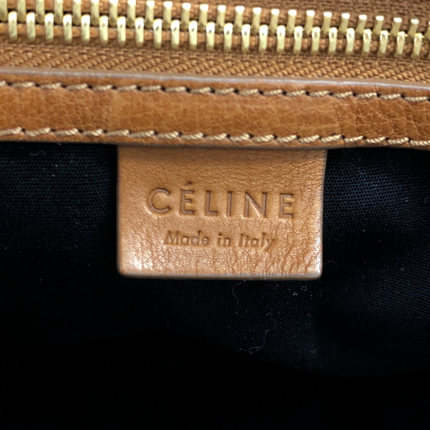 CELINE Blason Handbag Beige Vintage wz3ahs