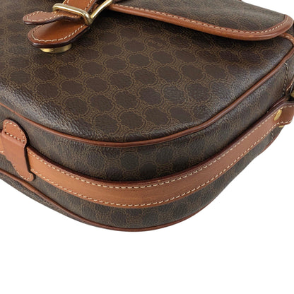CELINE Macadam Blason Front Buckle Shoulder bag Brown Vintage n75n6t