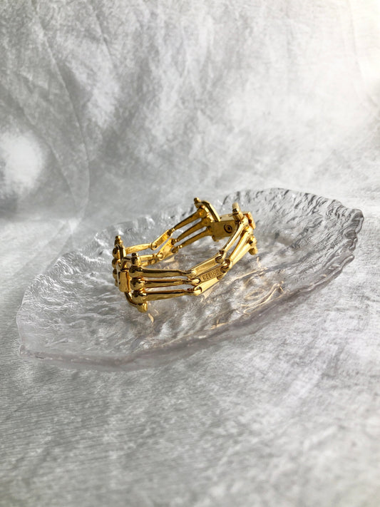 CELINE Horse Bit Bracelet Gold Vintage bc77dr