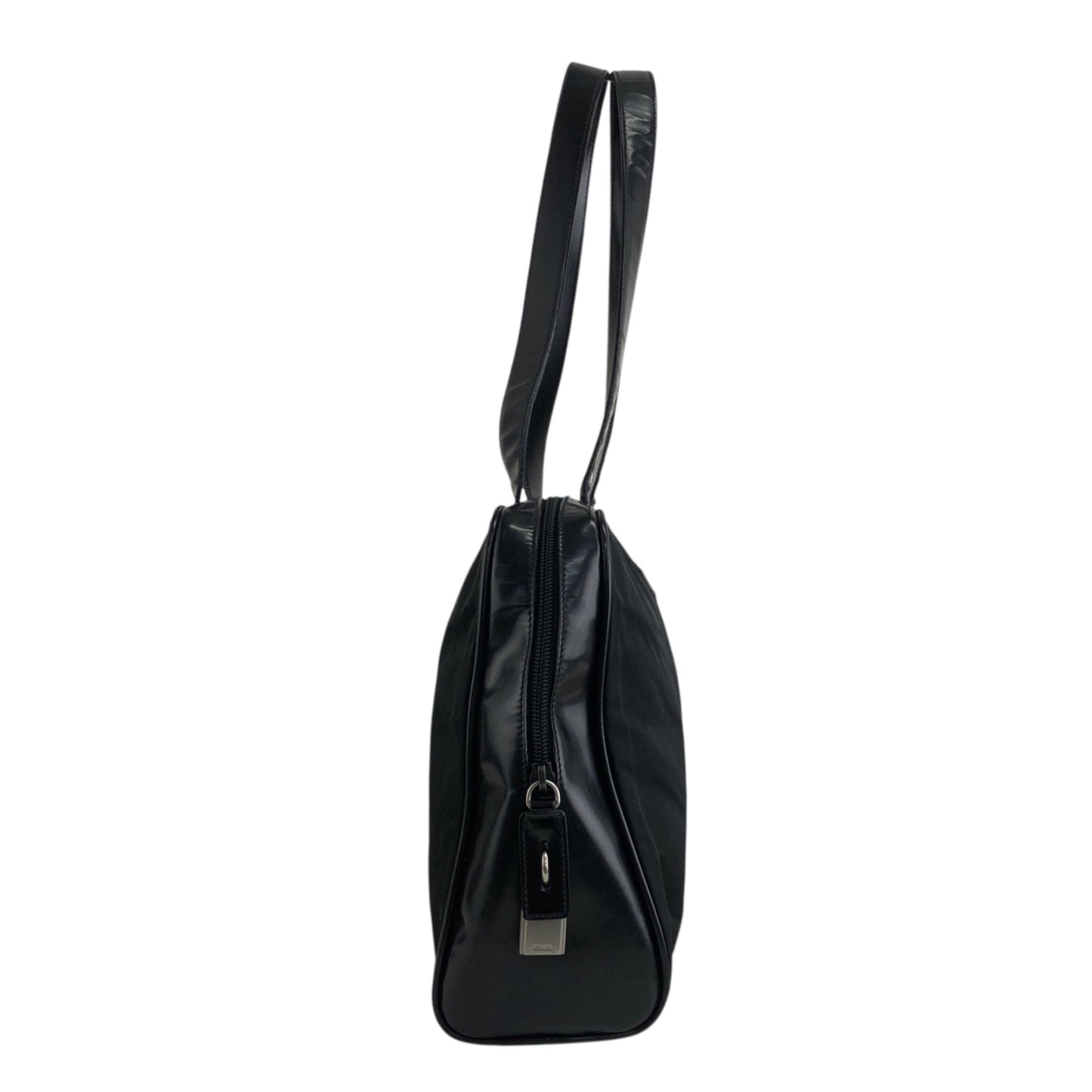 PRADA Triangle Logo Padlock Totebag Black Vintage 5g8nni
