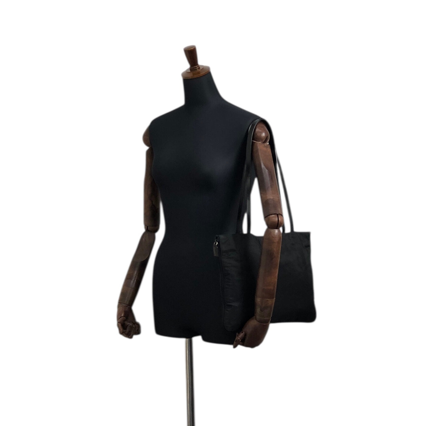 PRADA Triangle Logo Totebag Black Vintage jjxkrt