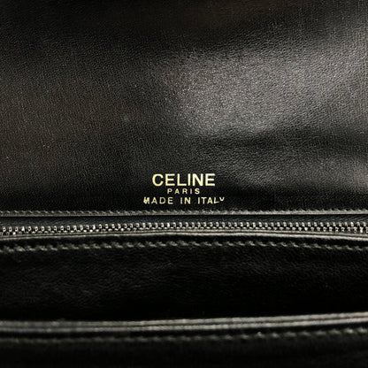 CELINE Triomphe Horse Carriage Shoulder bag Black Vintage pw788h