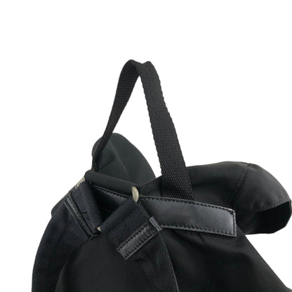 PRADA Tessuto Triangle Logo Front Buckle Backpack Black Vintage adjm4v