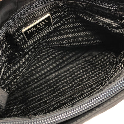 PRADA Triangle Logo Nylon Shoulder bag Black Vintage 4dws2a