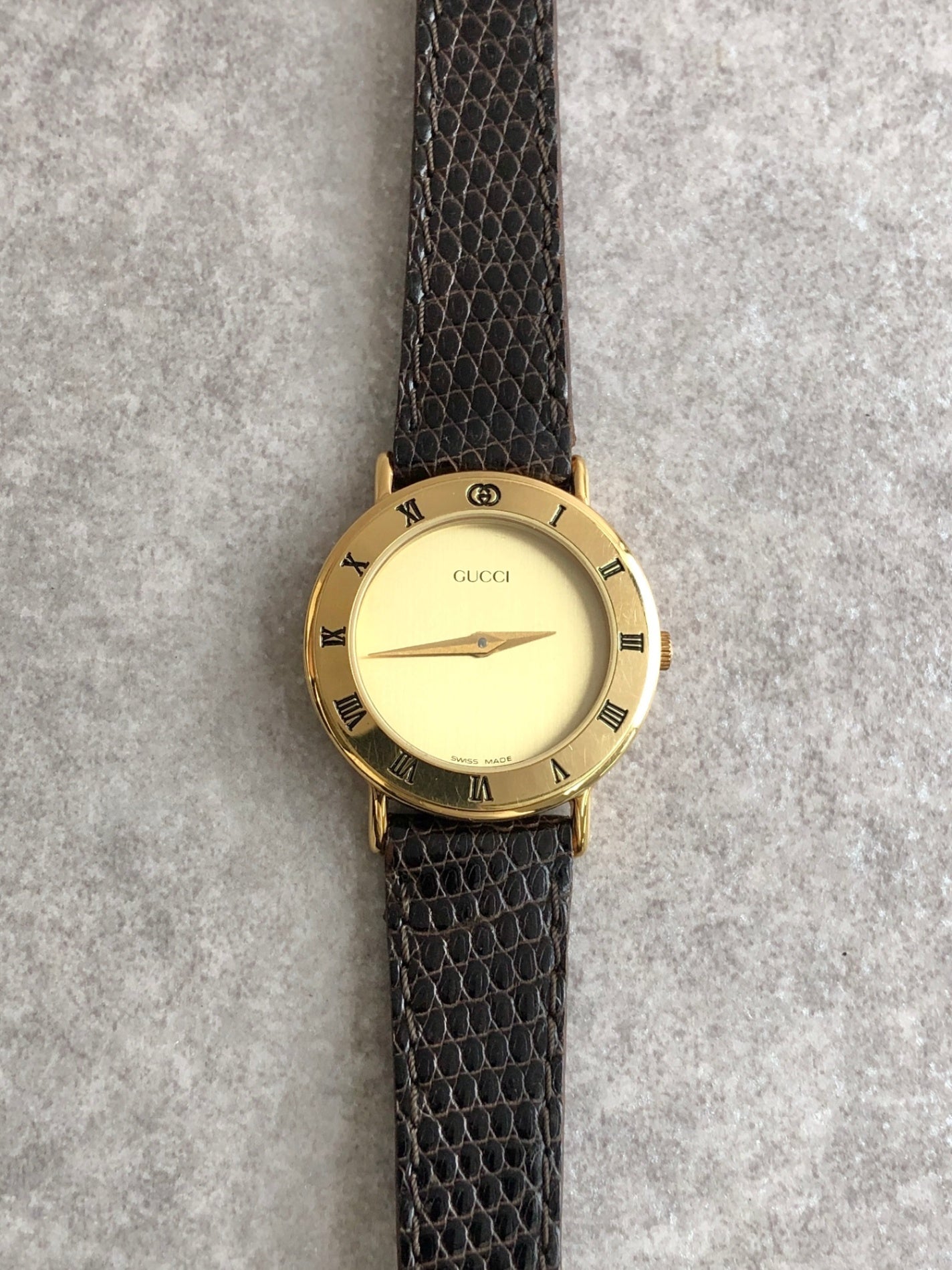 GUCCI Quartz Watch Brown×Gold Vintage cfa68u
