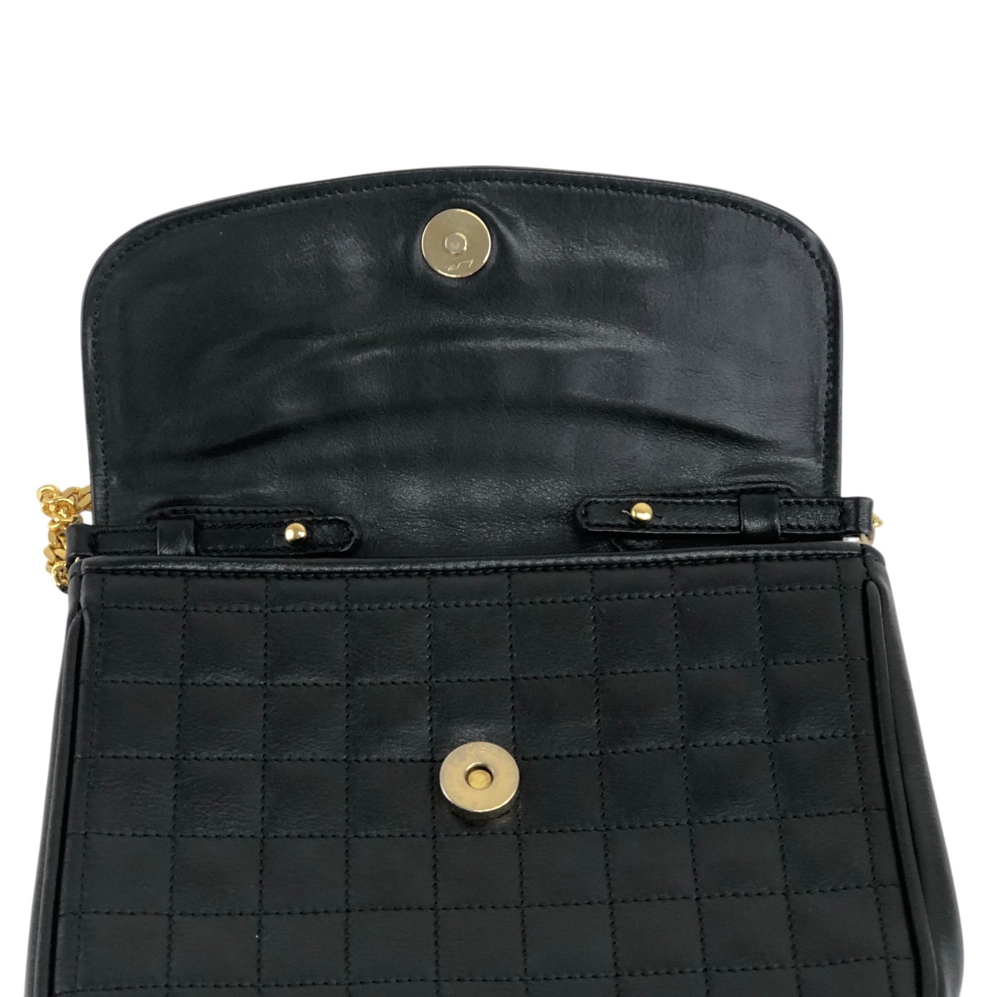 CELINE Blason Chain Shoulder bag Black Vintage bvdhvm