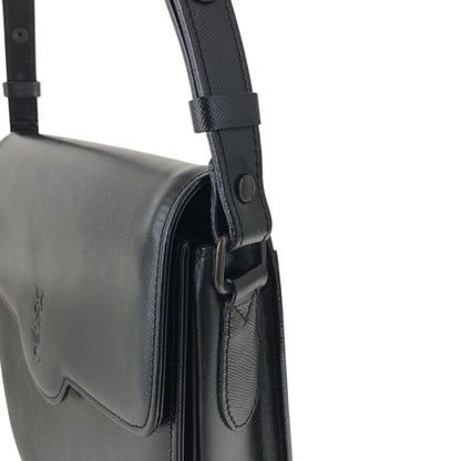 Yves Saint Laurent YSL Logo Shoulder bag Black Vintage bscs8w