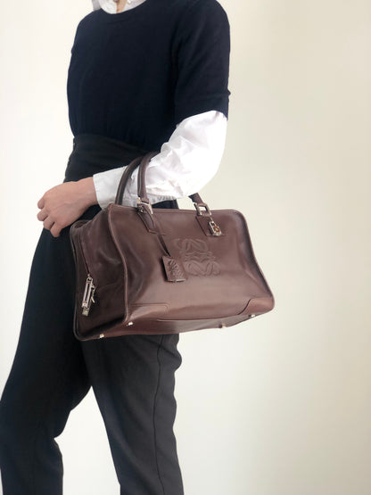 LOEWE Amazona36 Handbag Boston bag Brown Vintage a3rpfj