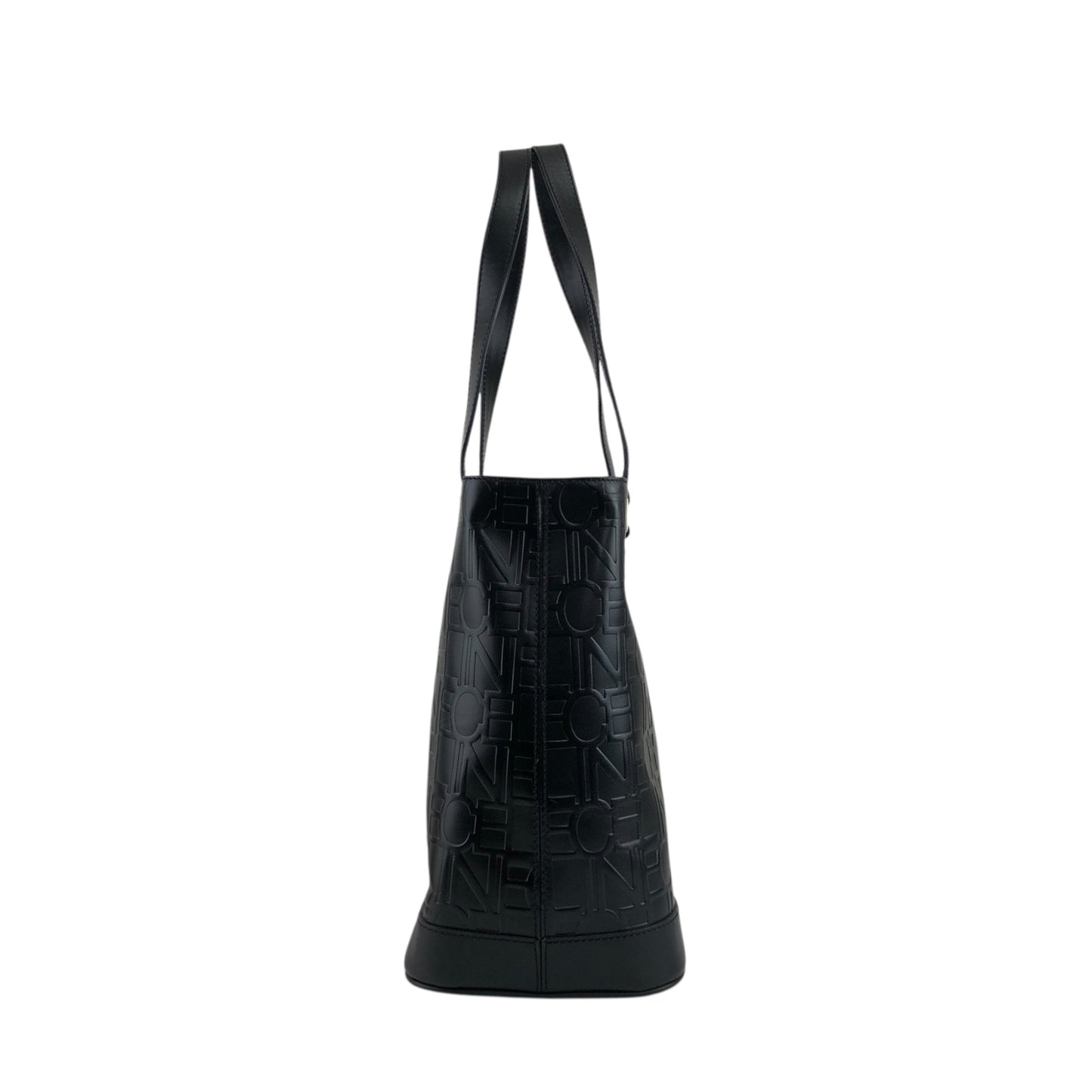 CELINE Logo Embossed Handbag Black Vintage za7ghz