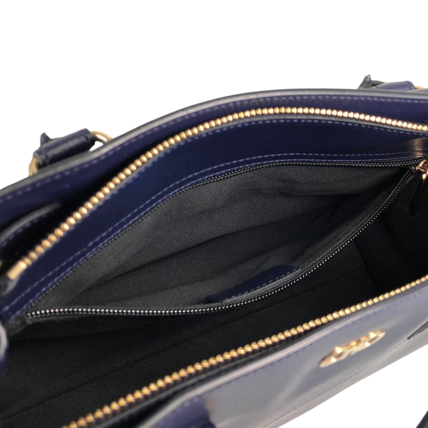 Salvatore Ferragamo Gancini Handbag Totebag Navy Vintage 6faja2